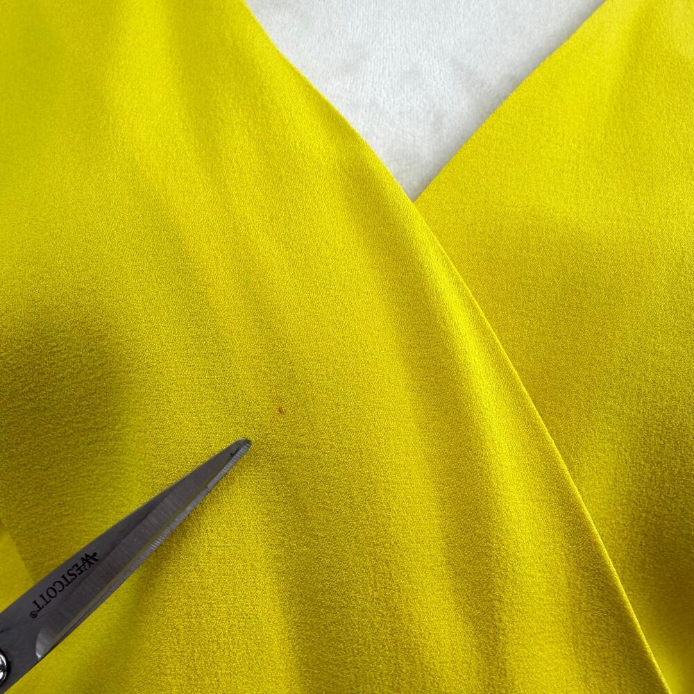 Diane von Furstenberg NWT Shannon Reversible Lemon Yellow Silk Wrap Dress DVF - Picture 7 of 13